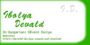 ibolya devald business card